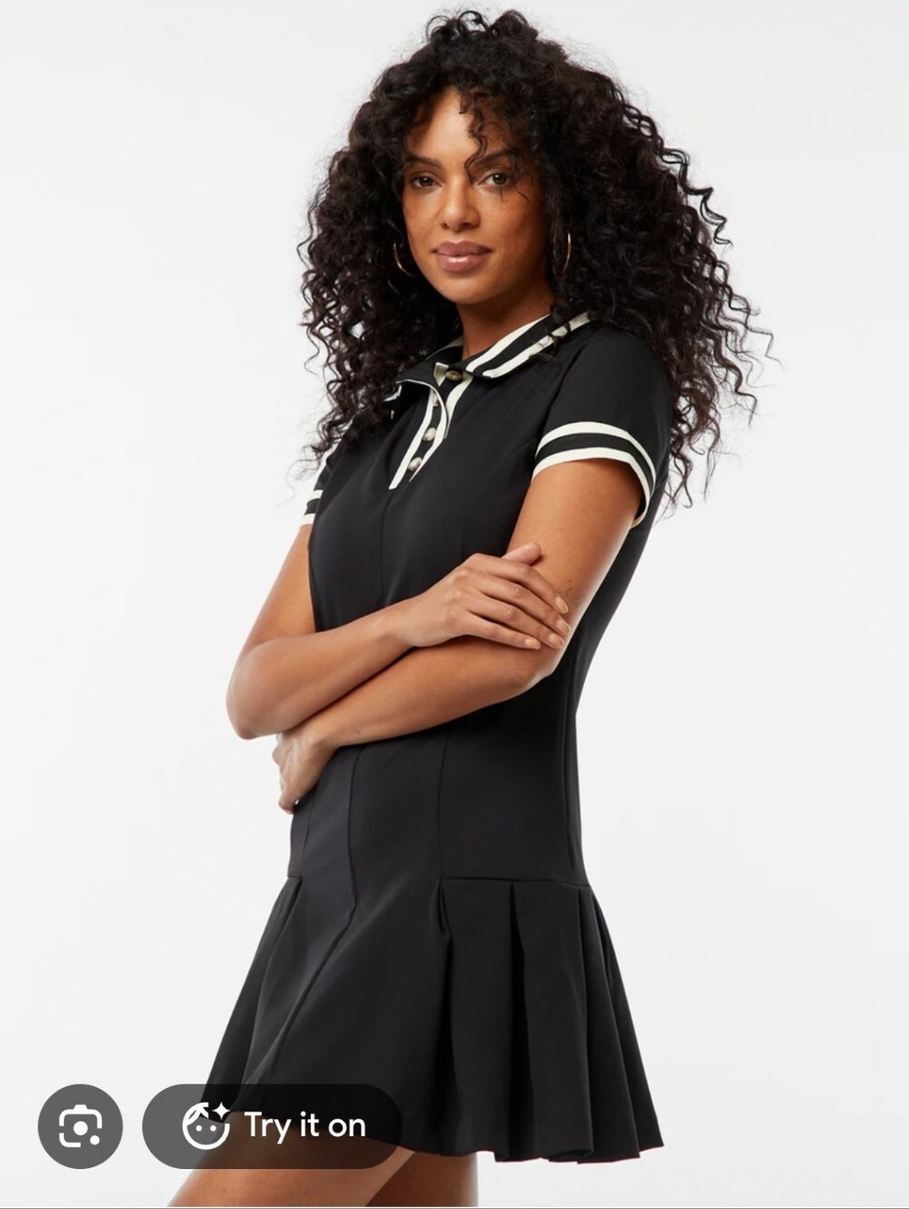J for Justify Black Polo Dress with Contrast Trim Size Xl